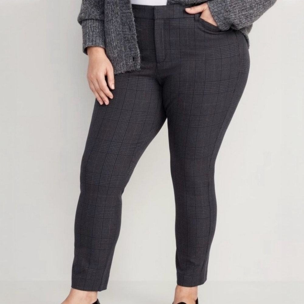 Old Navy HR Pixie Skinny Ankle Pants Blue Plaid 24 - Picture 11 of 11